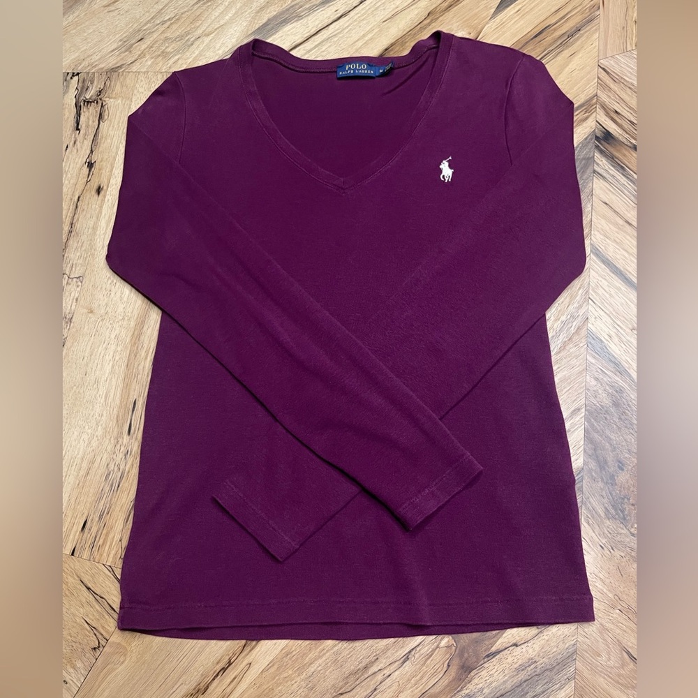 Polo Ralph Lauren purple, long sleeve women’s size M